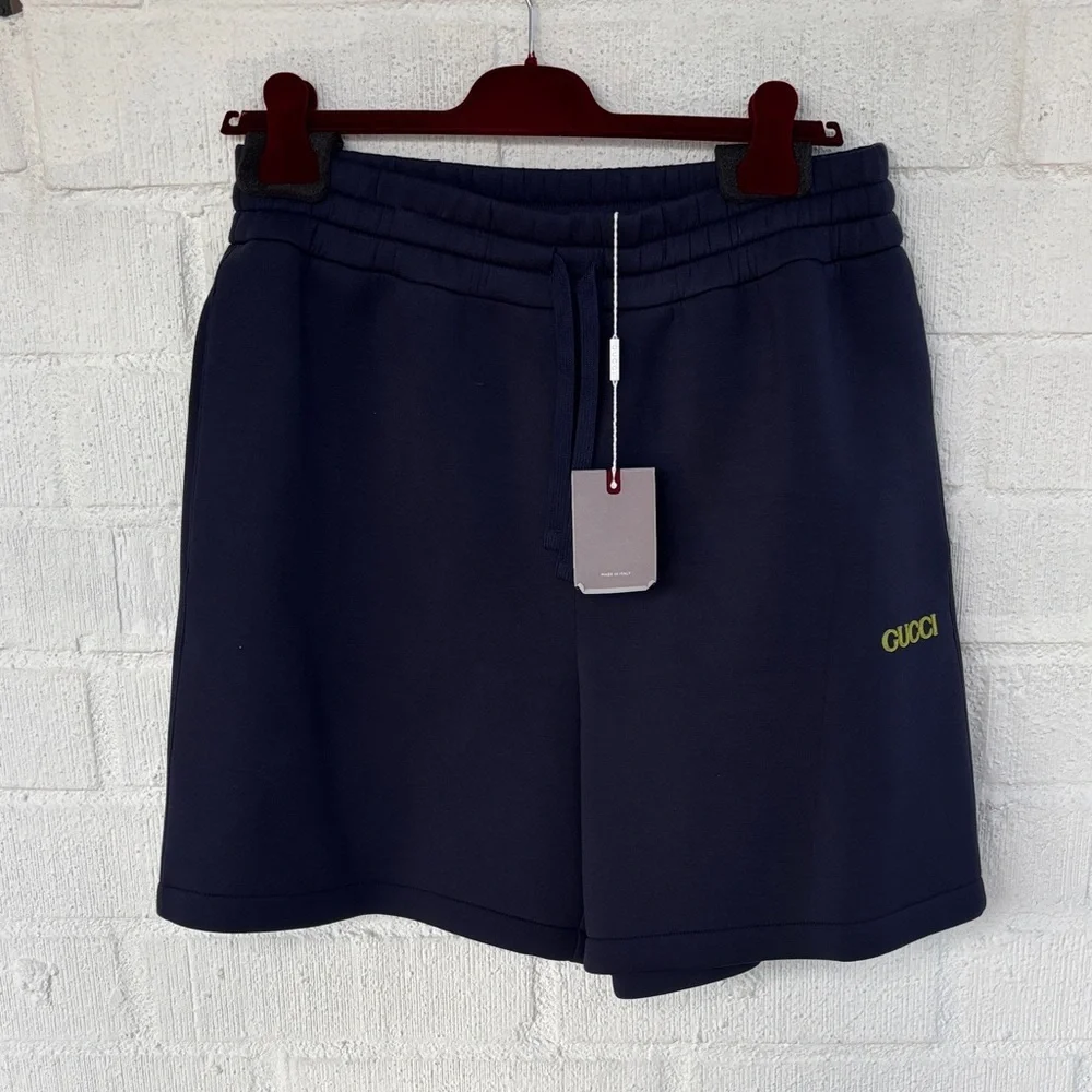 Gucci Jersey Basketball Fit Shorts With Logo Patch Embroidered sz L